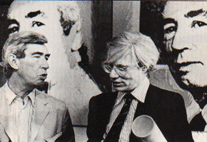 Hergé en compagnie d'Andy Warhol, en 1976